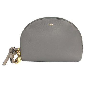 CHLOE  Pouch Half Circle Clutch Bag ALPHABET Leather