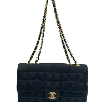 CHANEL New Line W Chain Shoulder Bag Black