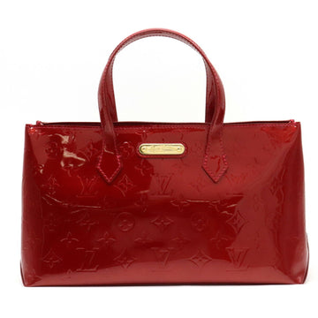 Louis Vuitton Monogram Verni Wilshire PM Handbag Tote Bag Enamel Calf Pomme D'Amour Red M93642