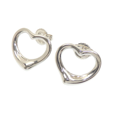 TIFFANY Open Heart Stud Earrings Women's SV925 3.5g Silver