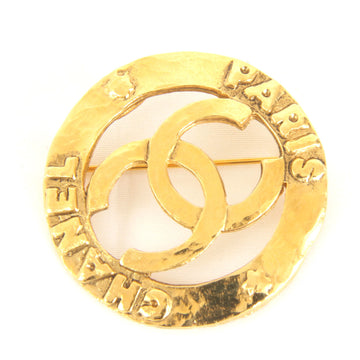 CHANEL brooch metal gold color ladies