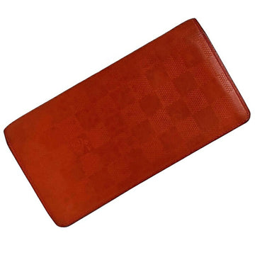 LOUIS VUITTONLong Wallet Portefeuille Brother Red Fusion Damier Infini N63011 Leather SP3151  Bifold Men's Women's