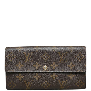 LOUIS VUITTON Monogram Portefeuille Sarah Long Wallet M61734 Brown PVC Leather Women's