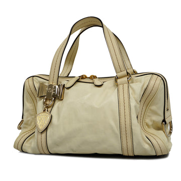 GUCCIAuth  181487 Women's Leather Handbag Ivory