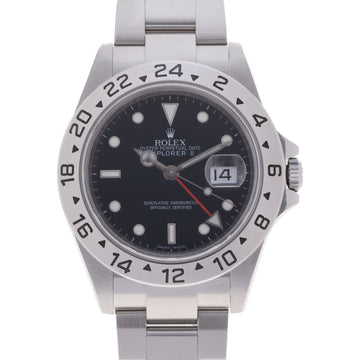 ROLEX Explorer 2 16570 men's SS watch self-winding black dial