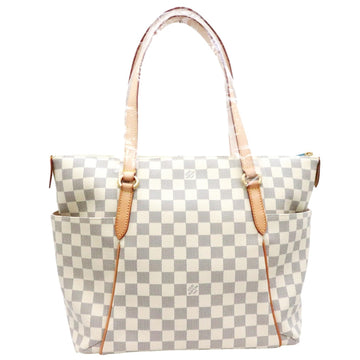 Louis Vuitton Totally MM Damier Azur Tote Bag Ladies White Shoulder Leather N51262 LOUIS VUITTON