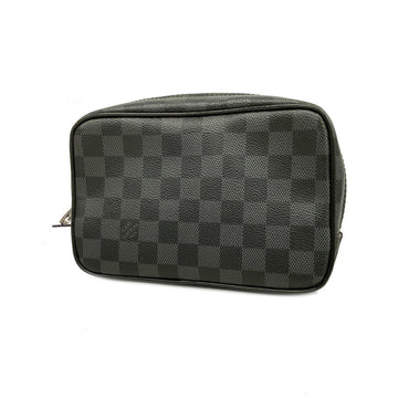 LOUIS VUITTON Pouch Damier Graphite Truth Toilette PM N47522 Black Men's