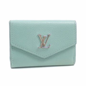 Louis Vuitton Trifold Wallet Portefeuille Lock Mini Women's M68481 Initial Engraved Mint Leather