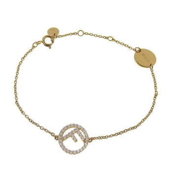 FENDI F is  Rhinestone Circle Bracelet Gold Ladies