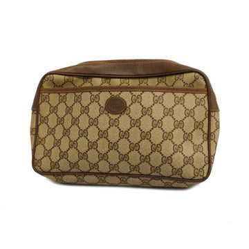 GUCCIAuth  Old  014 115 0100 Women's GG Supreme Clutch Bag Beige,Brown