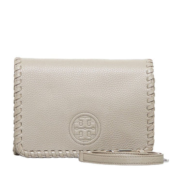 TORY BURCH Chain Shoulder Bag Gray Leather Ladies