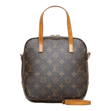 LOUIS VUITTON Monogram Spontini Handbag Shoulder Bag M47500 Brown PVC Leather Ladies