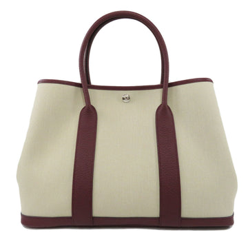 HERMES Garden PM Rouge Serie Toile H Tote Bag Ladies