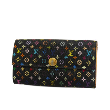 LOUIS VUITTONAuth  Monogram Multicolore Portefeuil Sala M93533 Long Wallet Noir