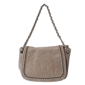 CHANEL Luxury Chain Semi-Shoulder Bronze Silver Hardware Women's Leather Shoulder Bag