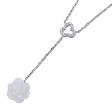 CHANEL Necklace Women's 750WG Diamond Camellia White Gold J2934 Polished