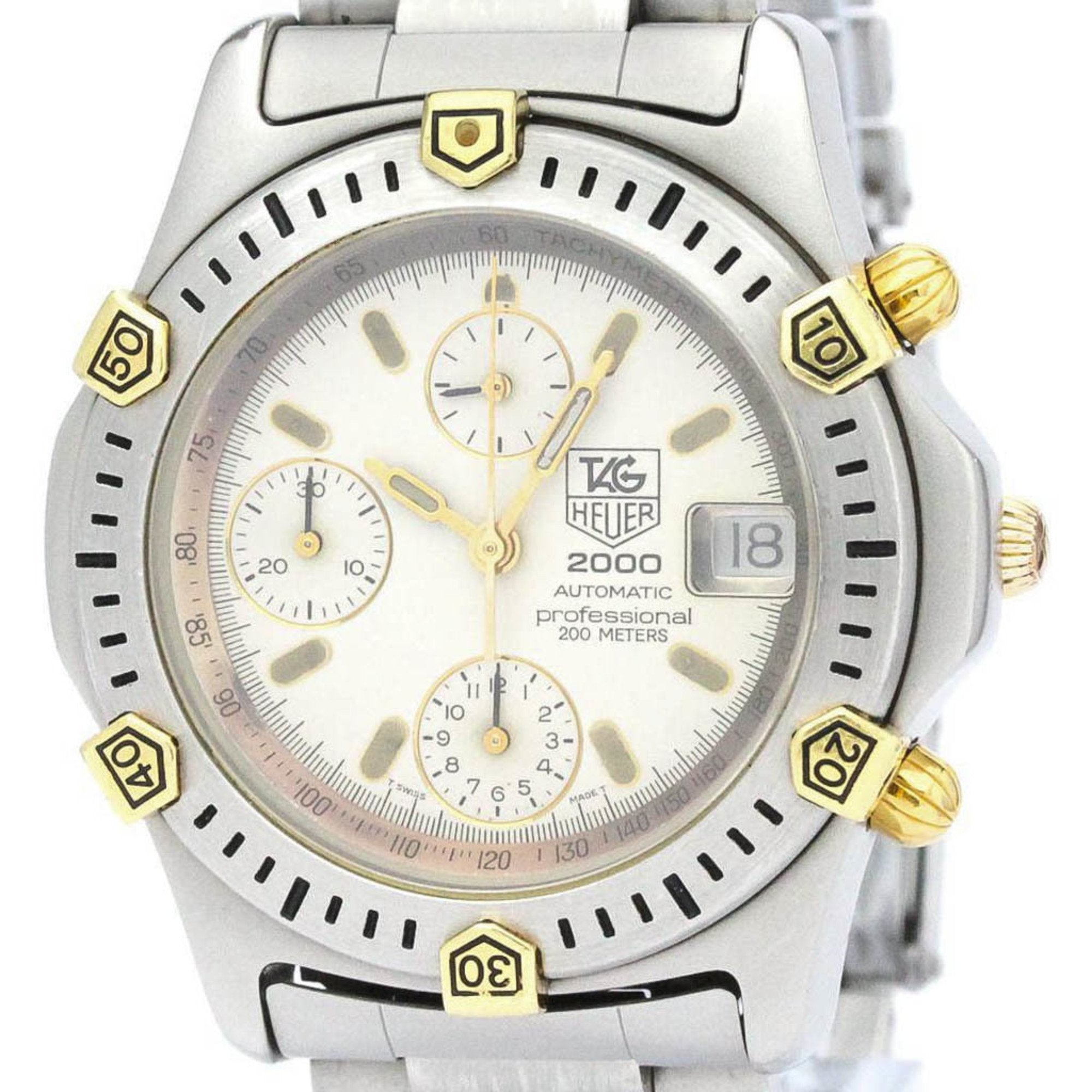 TAG HEUER 2000 Professional Chronograph Gold Plated Steel Watch 165.80