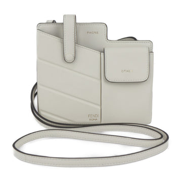 FENDI shoulder bag 8BS026 leather ivory mini phone