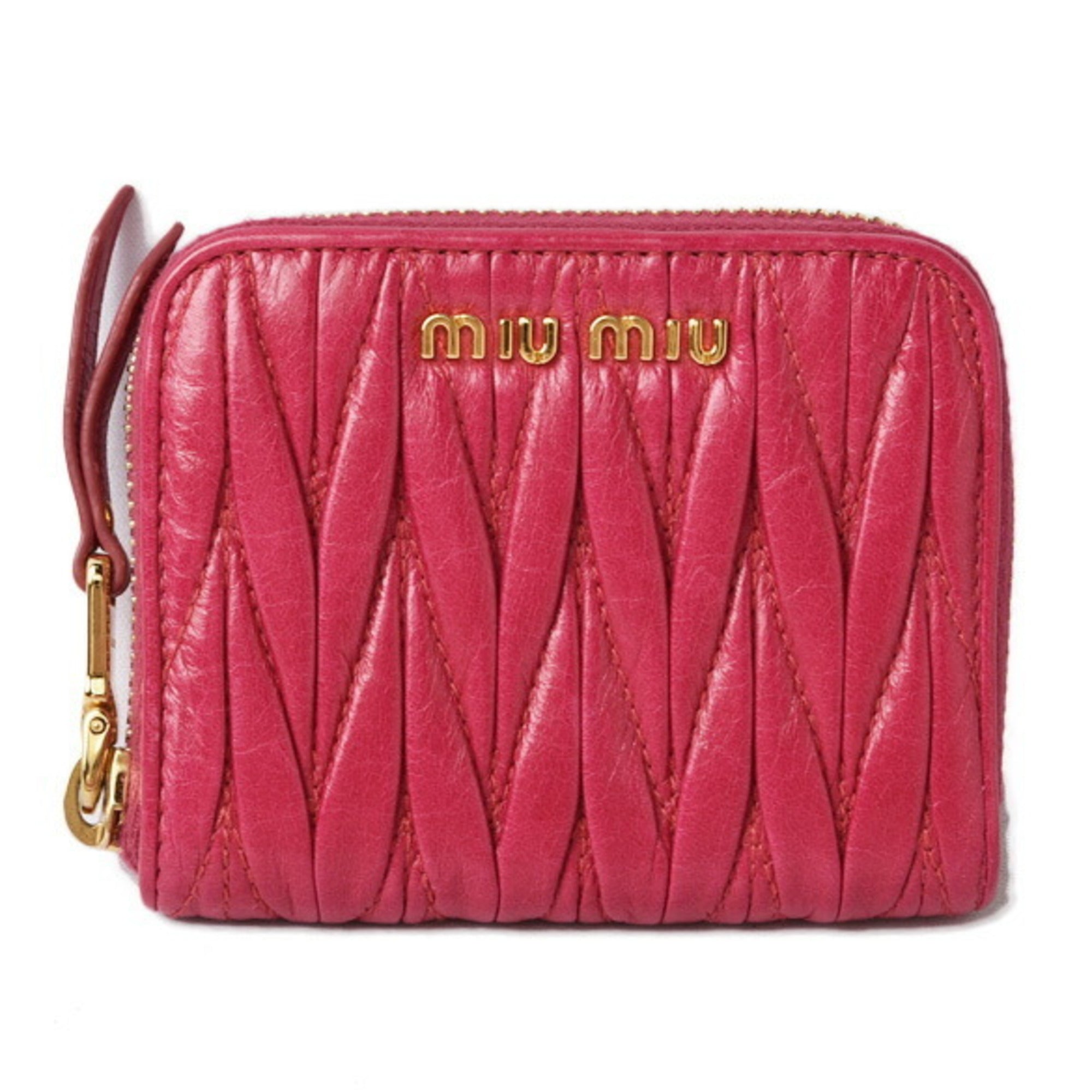 Miu miu discount matelasse wallet fuchsia