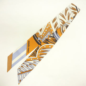 HERMES/ Twilly Scarf Brown Unisex