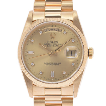 Rolex day date 18038 men's YG watch self-winding champagne dial