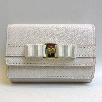 SALVATORE FERRAGAMO Ferragamo Wallet Mini Gancini White JL-22 D951