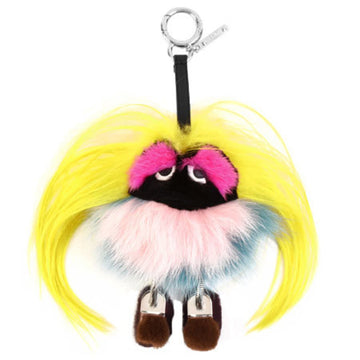 Fendi BB Mom Charm Bag Real Fur Monster Wonders Blue Yellow Pink 7AR557-SF7-F07MC