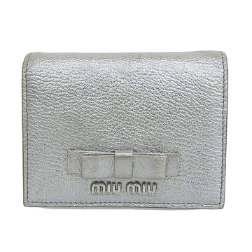 Miu MIUMIU bi-fold wallet leather silver 5MV204