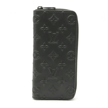 LOUIS VUITTON Monogram Seal Zippy Vertical Round Long Wallet Noir Black M80505