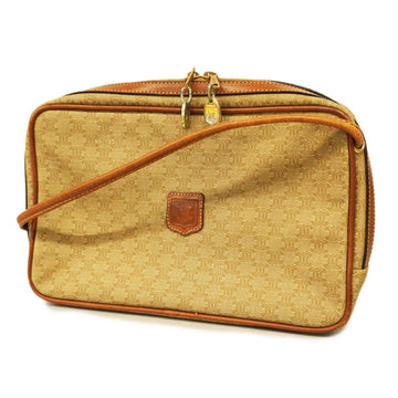 CELINE shoulder bag macadam beige gold hardware ladies