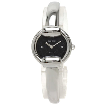 GUCCI 1400L Bangle Square Face GG Watch Stainless Steel SS Ladies