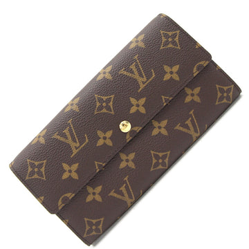 LOUIS VUITTON Bifold Long Wallet Monogram Pochette Porte Monet Credit M61726 Flap Ladies