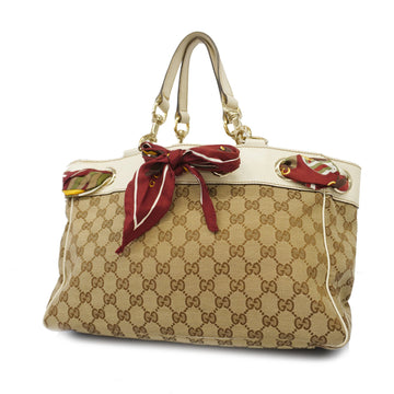 Gucci Tote Bag GG Canvas 162879 Beige/Ivory Gold Metal