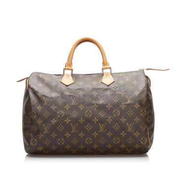 Louis Vuitton Monogram Speedy 35 Handbag Boston Bag M41524 Brown PVC Leather Ladies LOUIS VUITTON