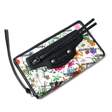 GUCCI×BALENCIAGA Neo Classic Zip Around Wallet Long Round Zipper Multicolor 681710 Flora Print Ladies