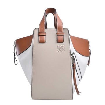 LOEWE Leather Hammock Small Handbag 326.30KS35 Brown/Beige/White Ladies