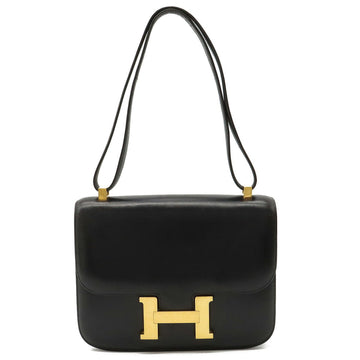 HERMES Constance 23 Shoulder Bag Box Calf Black ○I stamp