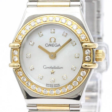 OMEGAPolished  Constellation Diamond MOP 18K Gold Steel Watch 1365.75 BF557211