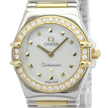 OMEGAPolished  Constellation Diamond MOP 18K Gold Steel Watch 1365.71 BF551856