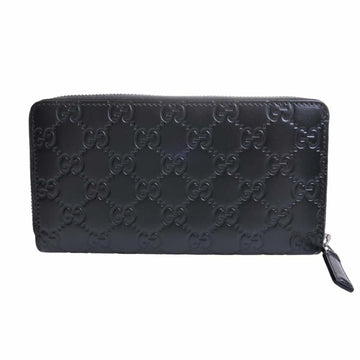 GUCCIsima Leather Round Long Wallet 307987 Black Women's