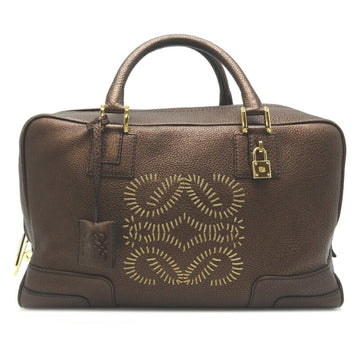 Loewe Amazona 36 Boston Ladies Handbag Leather Metallic Dark Brown