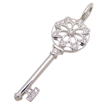 TIFFANY Floral Key Women's Pendant Top 750 White Gold