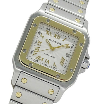 CARTIER watch men's Santos Galbe LM Date automatic winding AT stainless steel SS gold YG W20041C4 combination polished