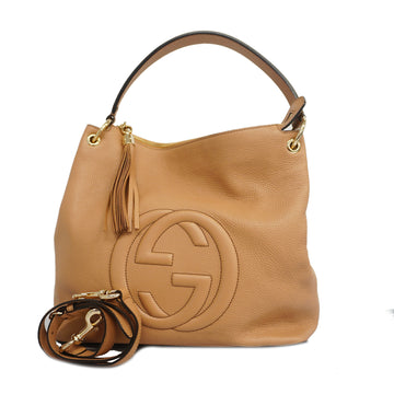 GUCCIAuth  Soho 2way Bag 536194 Women's Leather Shoulder Bag Beige
