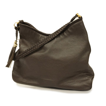 GUCCIAuth  Shoulder Bag 336659 Women's Leather Shoulder Bag Dark Brown