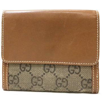 GUCCI Wallet W Bifold GG Canvas Leather Interlocking Brown 035 959 0321 Men Women