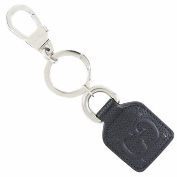 GUCCI GG embossed key chain calf x metal black unisex holder