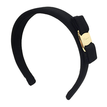 SALVATORE FERRAGAMO Ferragamo Salvatore Vara Headband Ribbon Hair Barrette Black x Ladies