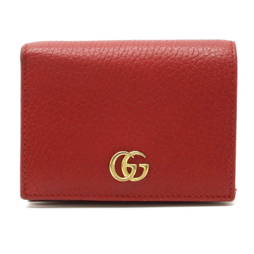 GUCCI GG Marmont Petit Bifold Wallet Leather Red 456126