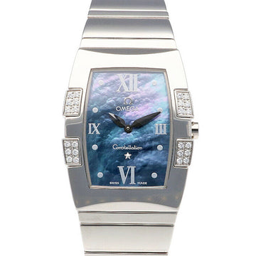 OMEGA Constellation Quadrella watch stainless steel 1586.72.00 quartz unisex